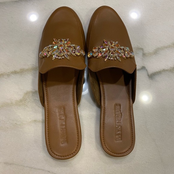 Mystique Mules Size 10 Brown Embellished Crystals NWOT - Picture 5 of 15